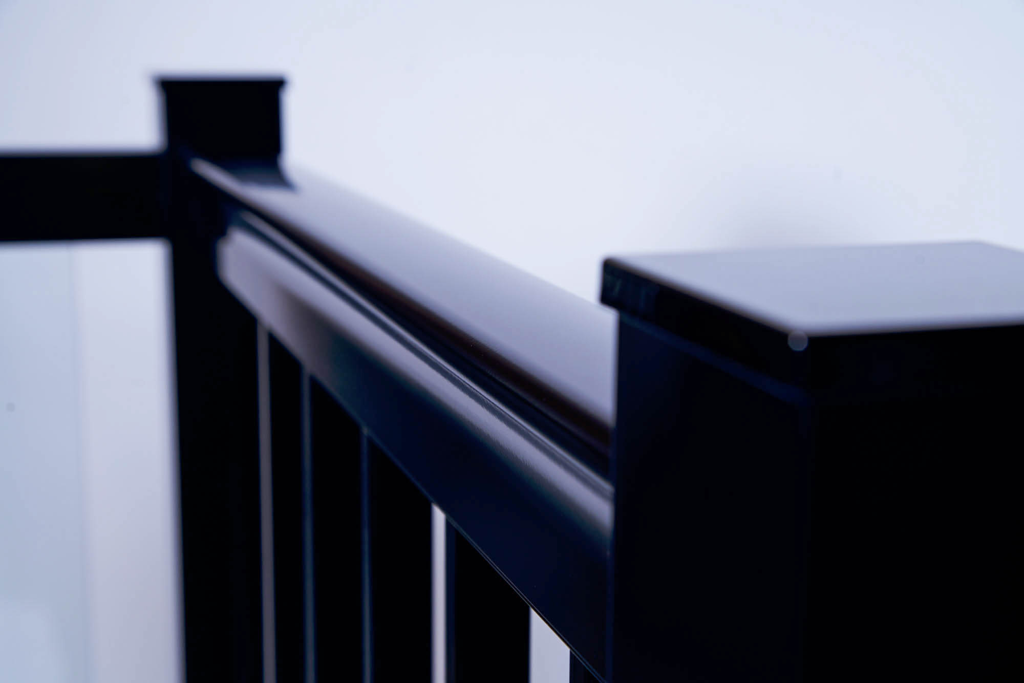 black aluminium railing focus