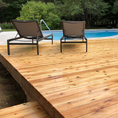 terrasse en cèdre blanc