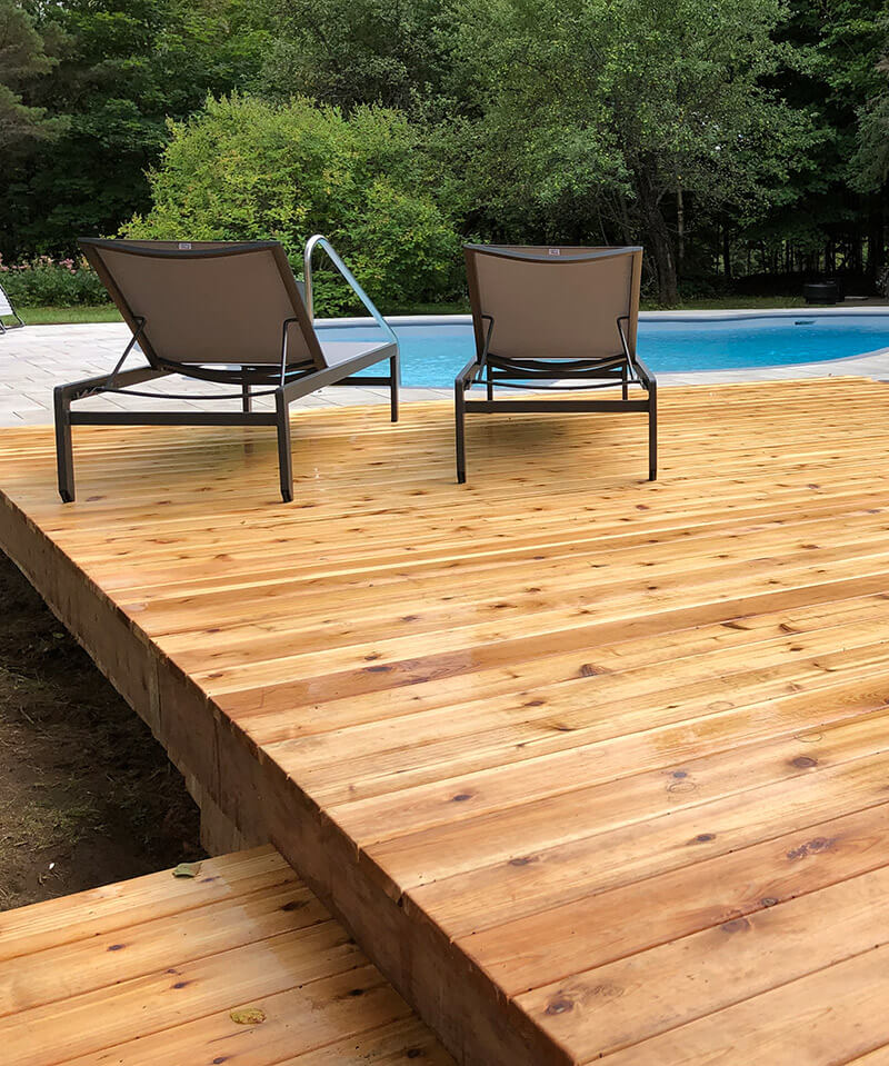 terrasse en cèdre blanc