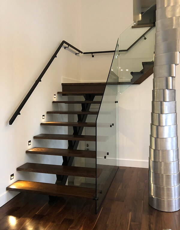 steel central stringer staircase