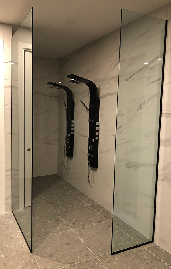 glass shower walls and doors