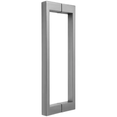 Square tubular handle for glass door