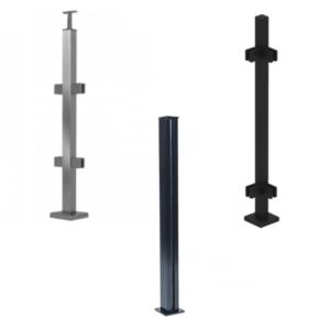 Stainless steel posts and glass inserts