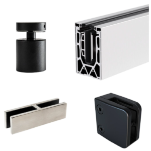 Hardware for glass railings